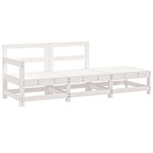 Juego de muebles de jardín 3 pzas madera maciza de pino blanco H