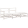 3 pcs conjunto lounge de jardim madeira de pinho maciça branco 2