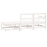 3 pcs conjunto lounge de jardim madeira de pinho maciça branco 3