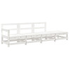 4 pcs conjunto lounge de jardim madeira de pinho maciça branco 2
