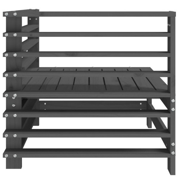 Sofá de canto para jardim madeira de pinho maciça cinzento M 5