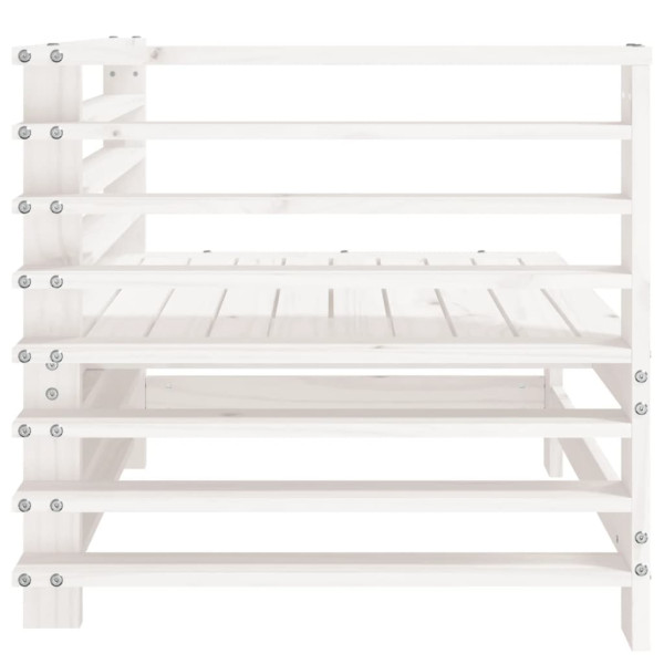 Sofás de canto para jardim 2 pcs madeira de pinho maciça branco M 5