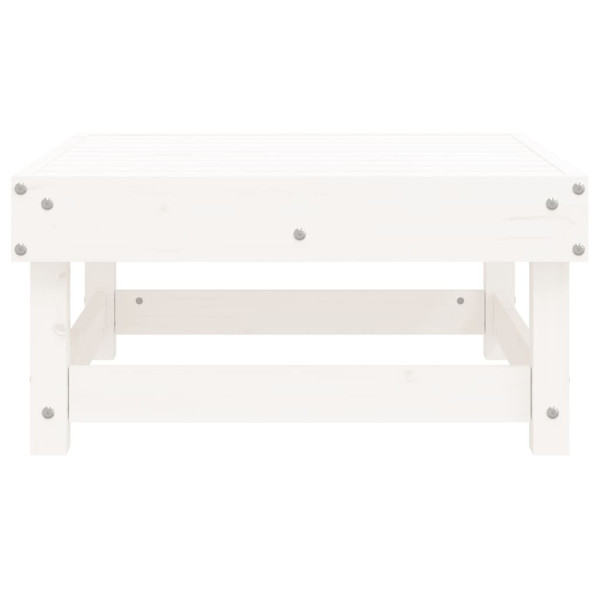 Apoio de pés para jardim madeira de pinho maciça branco M 4