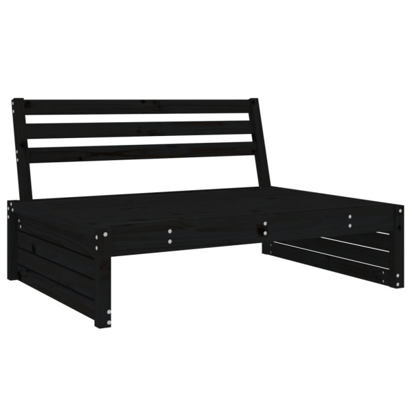 Sofá de centro para jardim 120x80 cm pinho maciço preto M 2