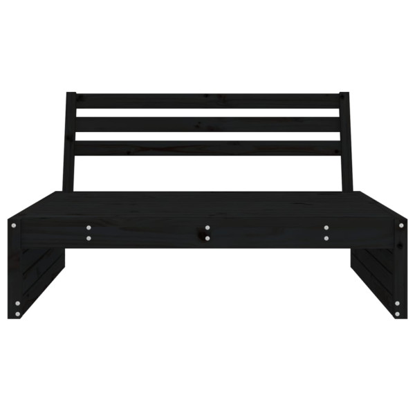Sofá de centro para jardim 120x80 cm pinho maciço preto M 3