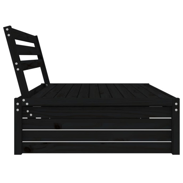 Sofá de centro para jardim 120x80 cm pinho maciço preto M 4