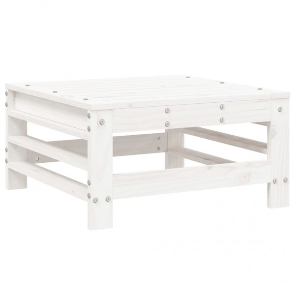 6 pcs conjunto lounge de jardim pinho maciço branco M 5