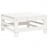 6 pcs conjunto lounge de jardim pinho maciço branco 5