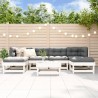 Conjunto de mobília de jardim 7 pzas madeira maciça de pinho branco 1