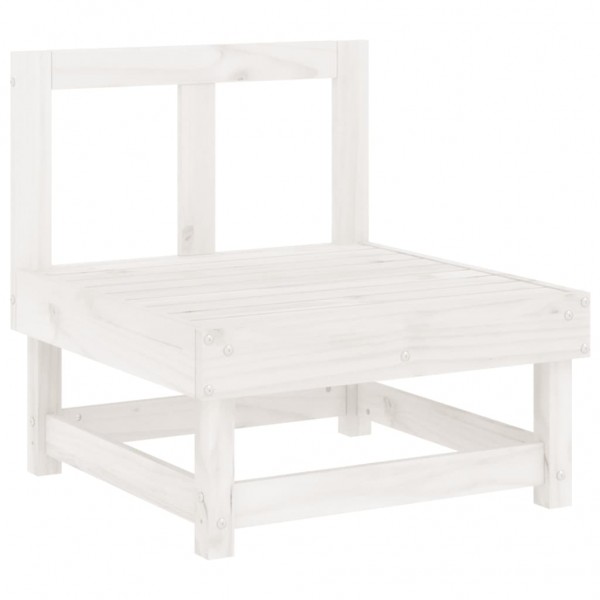 Conjunto de mobília de jardim 7 pzas madeira maciça de pinho branco M 4