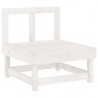 Conjunto de mobília de jardim 7 pzas madeira maciça de pinho branco 4