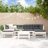 7 pcs conjunto lounge de jardim pinho maciço branco 1
