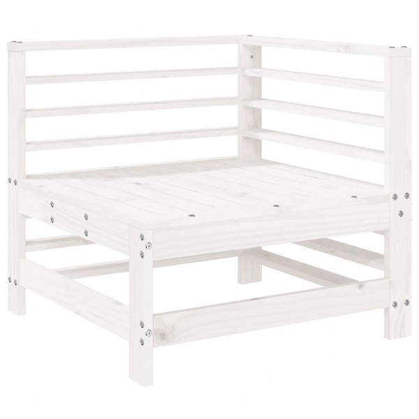7 pcs conjunto lounge de jardim pinho maciço branco M 3