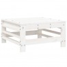 7 pcs conjunto lounge de jardim pinho maciço branco 5
