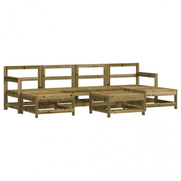 7 pcs conjunto lounge de jardim madeira de pinho impregnada M 2