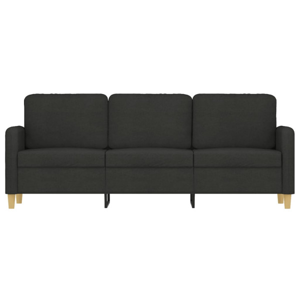 Sofá de 3 plazas de tela negro 180 cm M 3