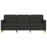 Sofá de 3 plazas de tela negro 180 cm 3