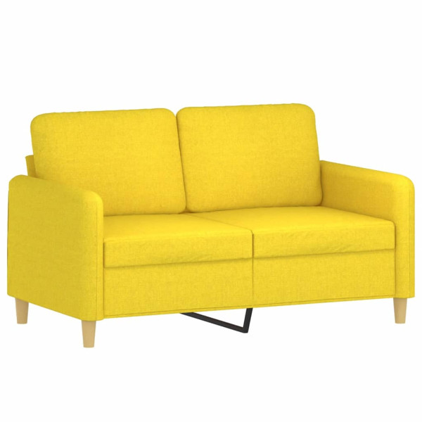 Juego de sofás con cojines 2 piezas tela amarillo claro M 3