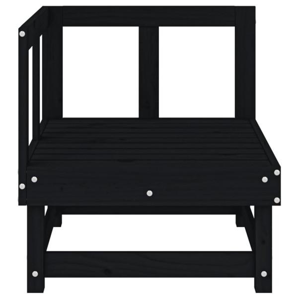 Sofá de canto para jardim madeira de pinho maciça preto M 3