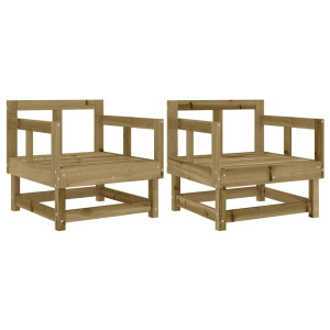 Cadeiras de jardim 2 pcs madeira de pinho impregnada H