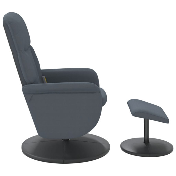 Sillón reclinable masaje con reposapiés terciopelo gris oscuro M 5