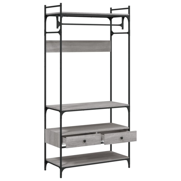 Armario cajones madera ingeniería gris Sonoma 89x39x184.5 cm M 5