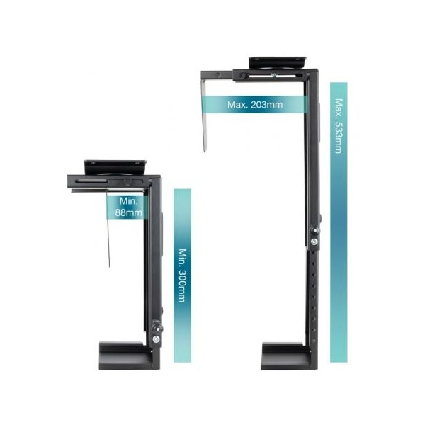 Soporte Bajo Mesa de Pared TooQ TQMUD01 para PC negro M 2