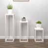 3 pcs conjunto de suporte plantas pinho maciço branco 1