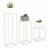 3 pcs conjunto de suporte plantas pinho maciço branco 4