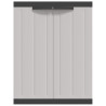 Armario de almacenaje exterior PP gris y negro 65x37x85 cm 4