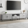 Mueble de TV cajón madera ingeniería gris Sonoma 200x25x44 cm 1
