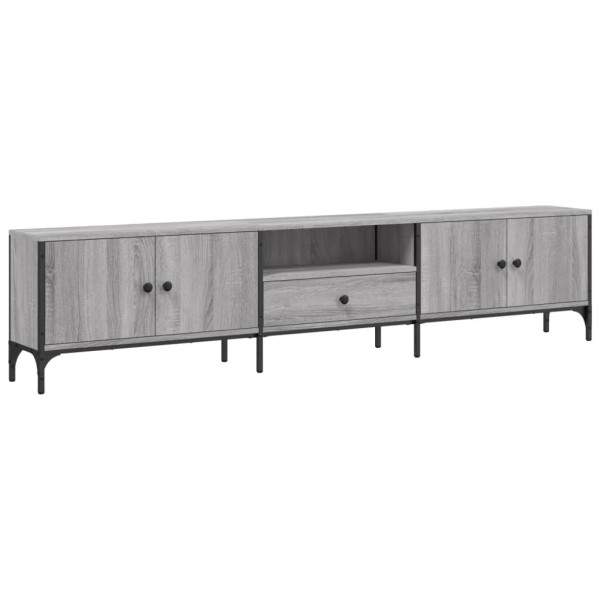 Mueble de TV cajón madera ingeniería gris Sonoma 200x25x44 cm M 2