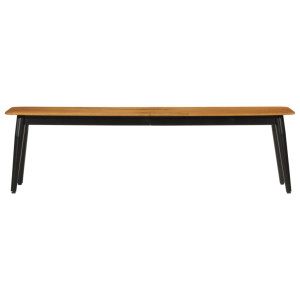 Banco madera maciza de mango y hierro 160x40x45 cm H