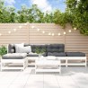 6 pcs conjunto lounge de jardim pinho maciço branco 1