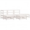 Juego de muebles de jardín 6 piezas madera maciza pino blanco 2