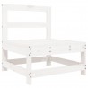 6 pcs conjunto lounge de jardim pinho maciço branco 4