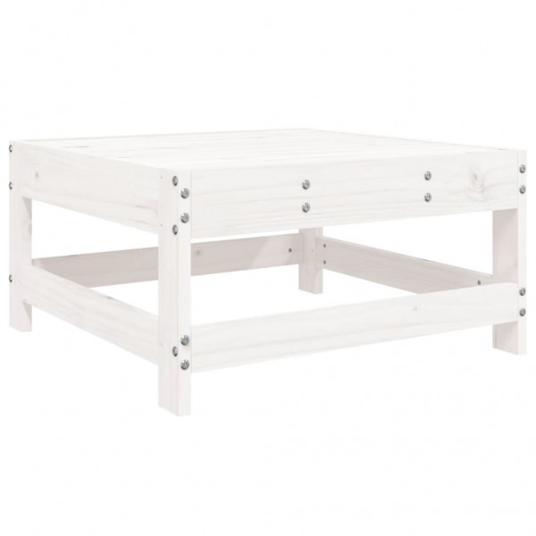 6 pcs conjunto lounge de jardim pinho maciço branco M 5