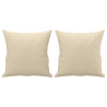 Sofá 2 lugares + almofadas decorativas 120 cm tecido cor creme 5