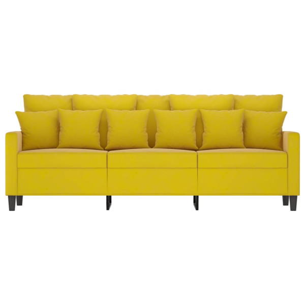 Sofá de 3 lugares 180 cm veludo amarelo M 3