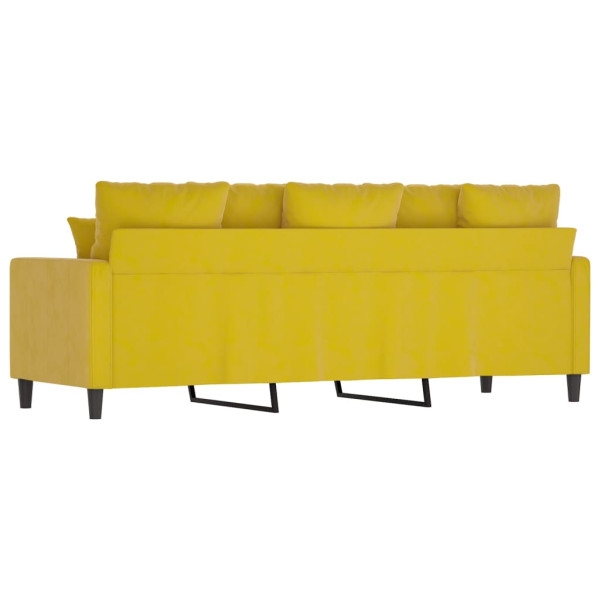 Sofá de 3 lugares 180 cm veludo amarelo M 5