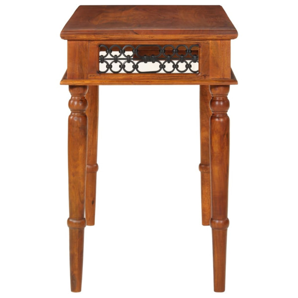 Mesa com caixote de madeira maciça de acacia 110x50x76 cm M 4