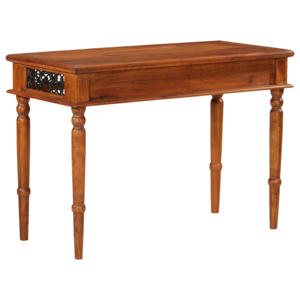 Mesa com caixote de madeira maciça de acacia 110x50x76 cm M 5
