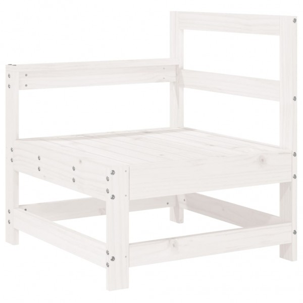 8 pcs conjunto lounge de jardim pinho maciço branco M 3