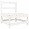 8 pcs conjunto lounge de jardim pinho maciço branco 4