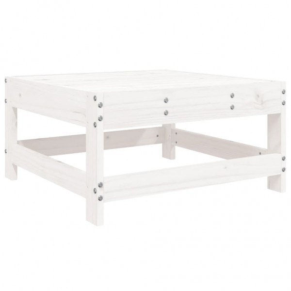 8 pcs conjunto lounge de jardim pinho maciço branco M 5