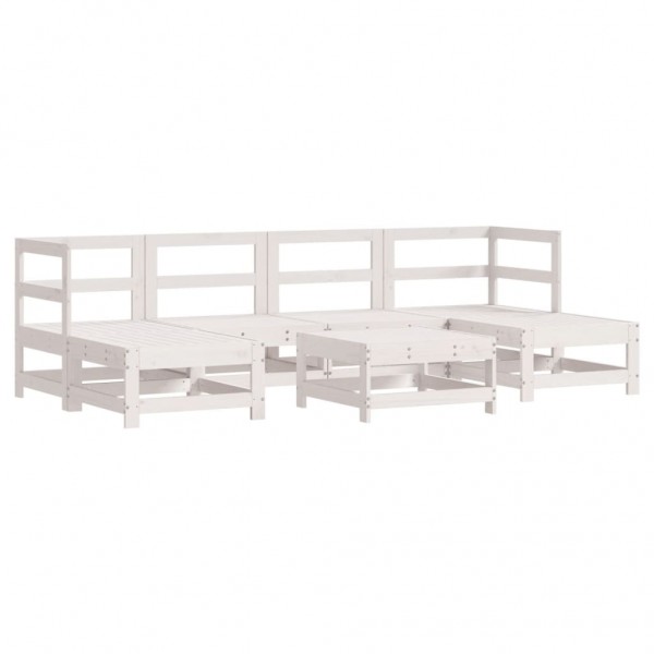 Juego de muebles de jardín 7 pzas madera maciza de pino blanco M 2