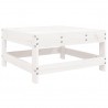 7 pcs conjunto lounge de jardim pinho maciço branco 5