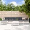 Juego de muebles de jardín 7 pzas madera maciza de pino blanco 1