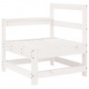 7 pcs conjunto lounge de jardim pinho maciço branco 4