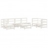 8 pcs conjunto lounge de jardim pinho maciço branco 2